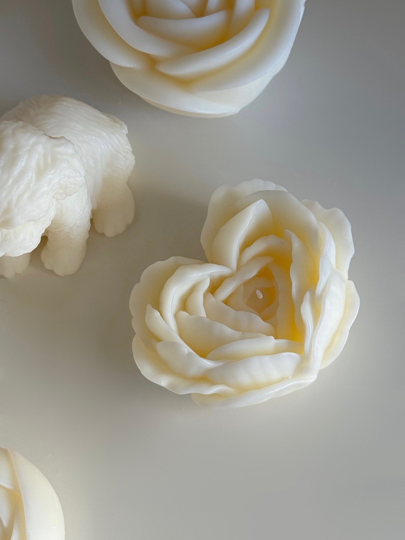 Candela fiore Peonia Cuore